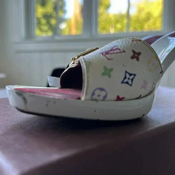 Louis Vuitton x  Murakami Mule Sandals size 36.5 white multicolor - Picture 9 of 12